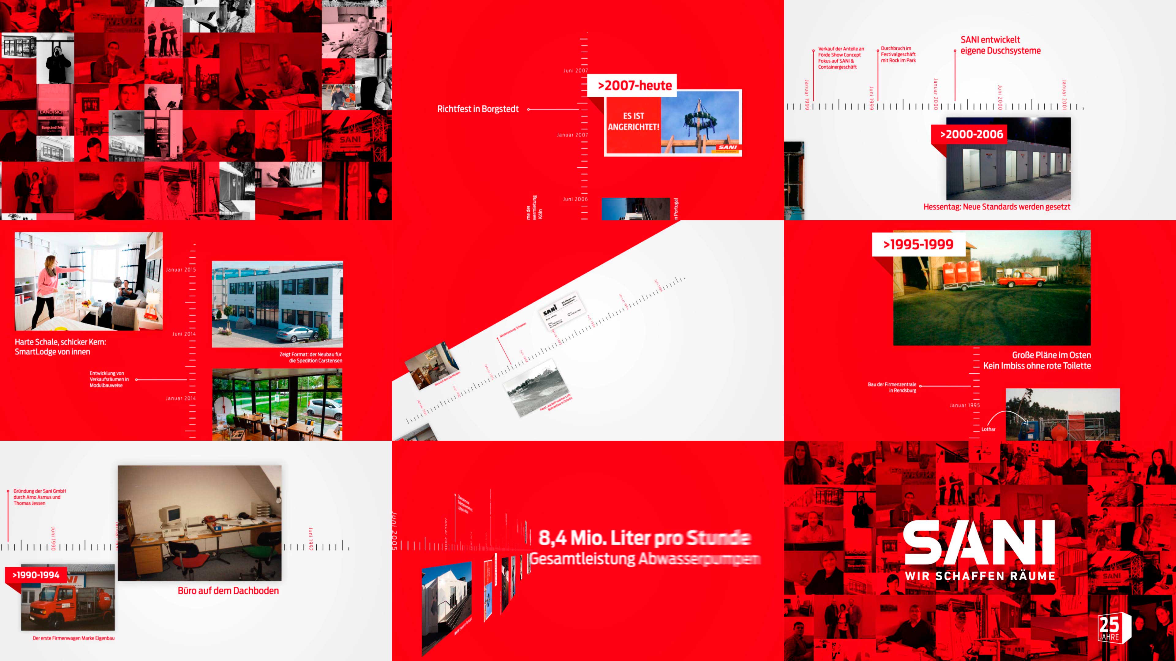 Collage aller rot-weißen Grafiken und Fotos 
