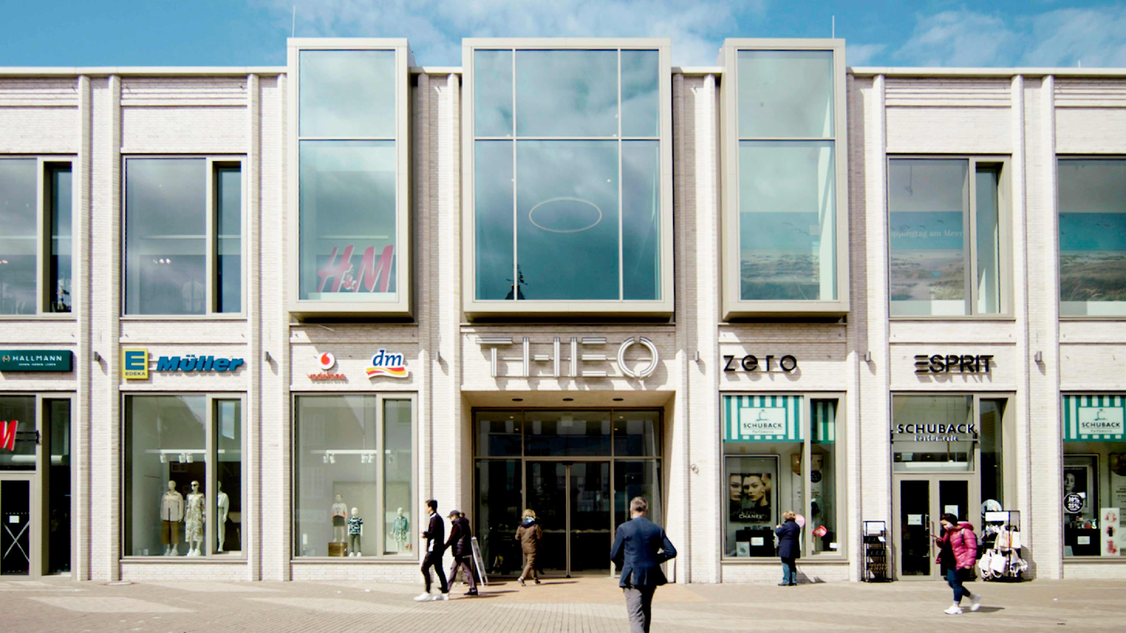 Blick auf das Einkaufszentrum Theo