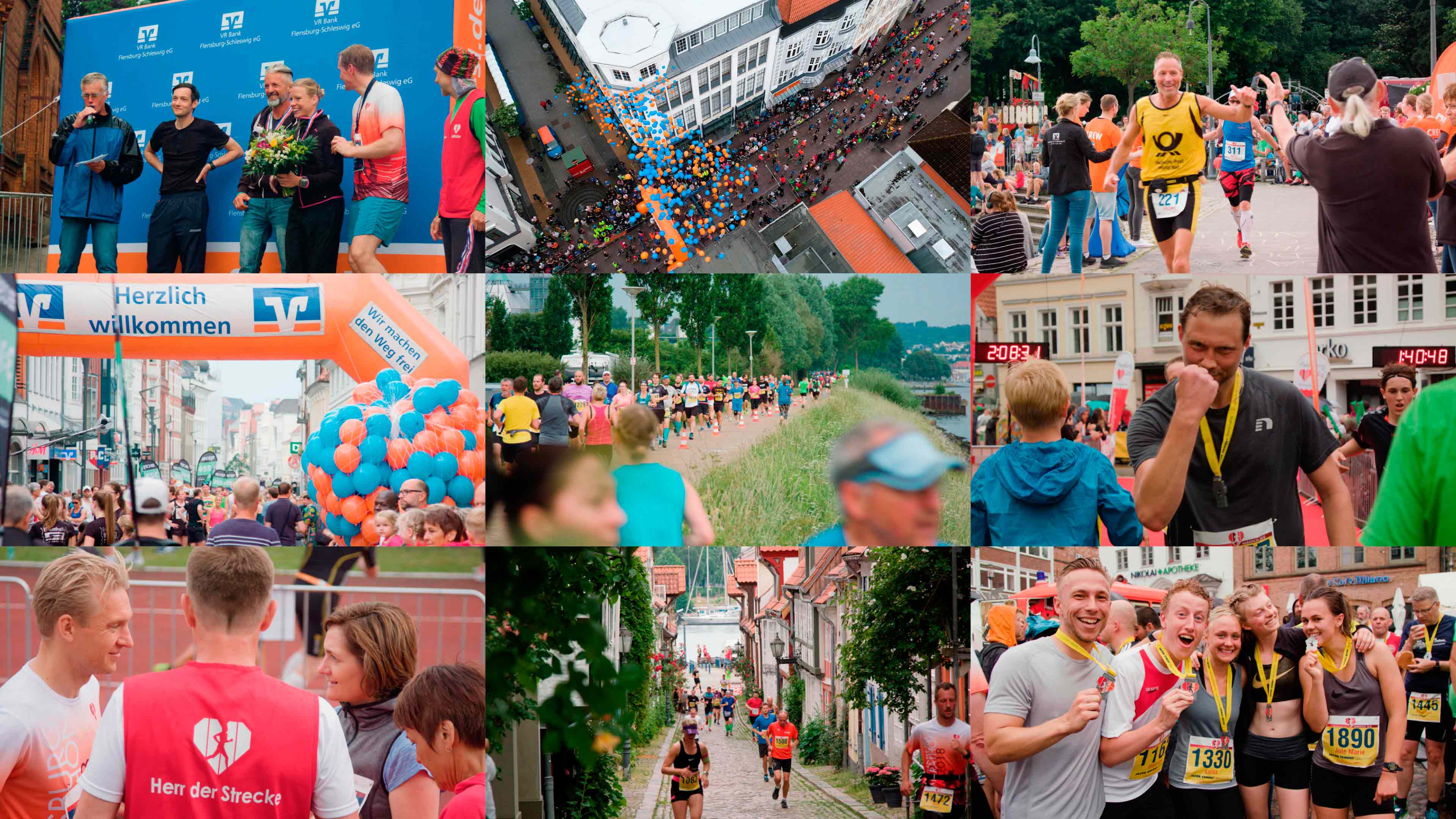 Bildercollage vom Flensburg liebt dich Marathon