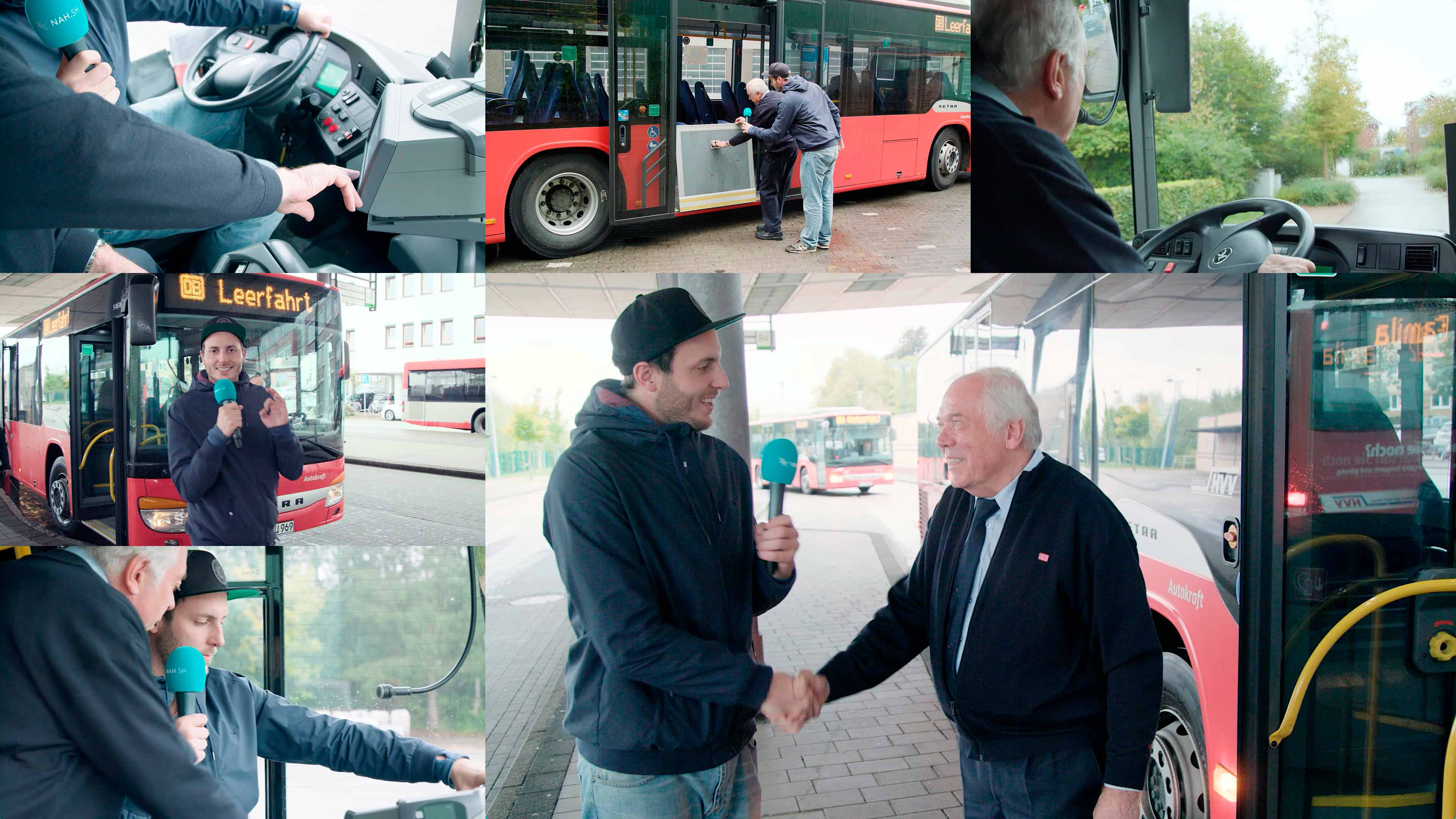 Bidlercollage von nah.sh mit Busfahrer Helmut
