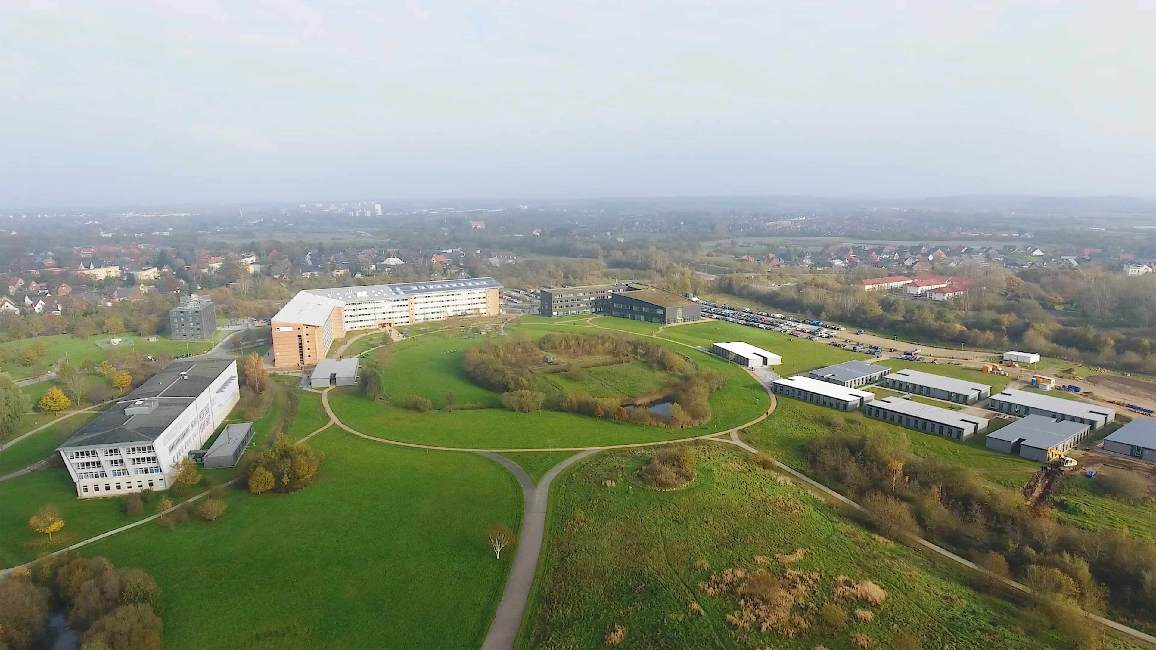Luftbild der Europa Universität Flensburg
