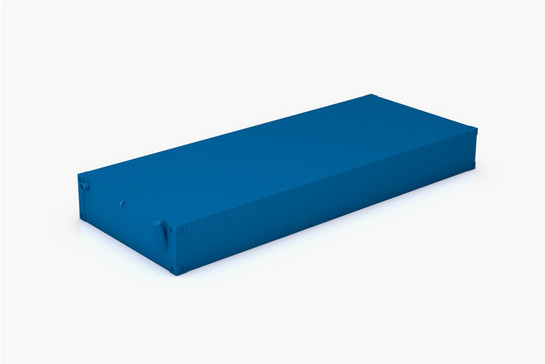 3D-Modell von blauer Containerplattform