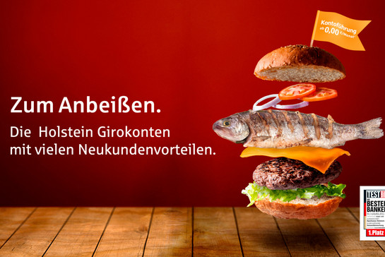 Sparkassen Werbung mit einem Burger