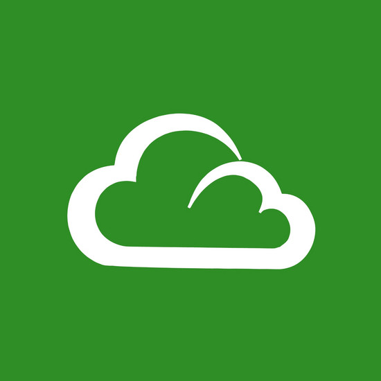 Weißes Wolken-Icon vor grünem Hintergrund