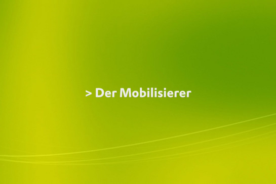 Textzeile mit der mobilisierer auf grünem Hintergrund