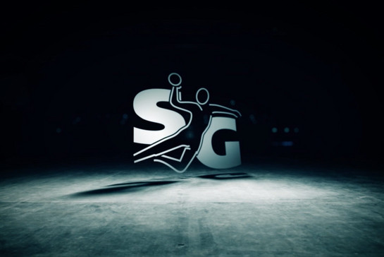 Das SG Logo auf einem schwarzen Hintergrund