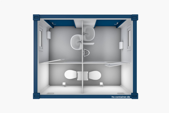3D-Modell von Toilettencontainer von oben
