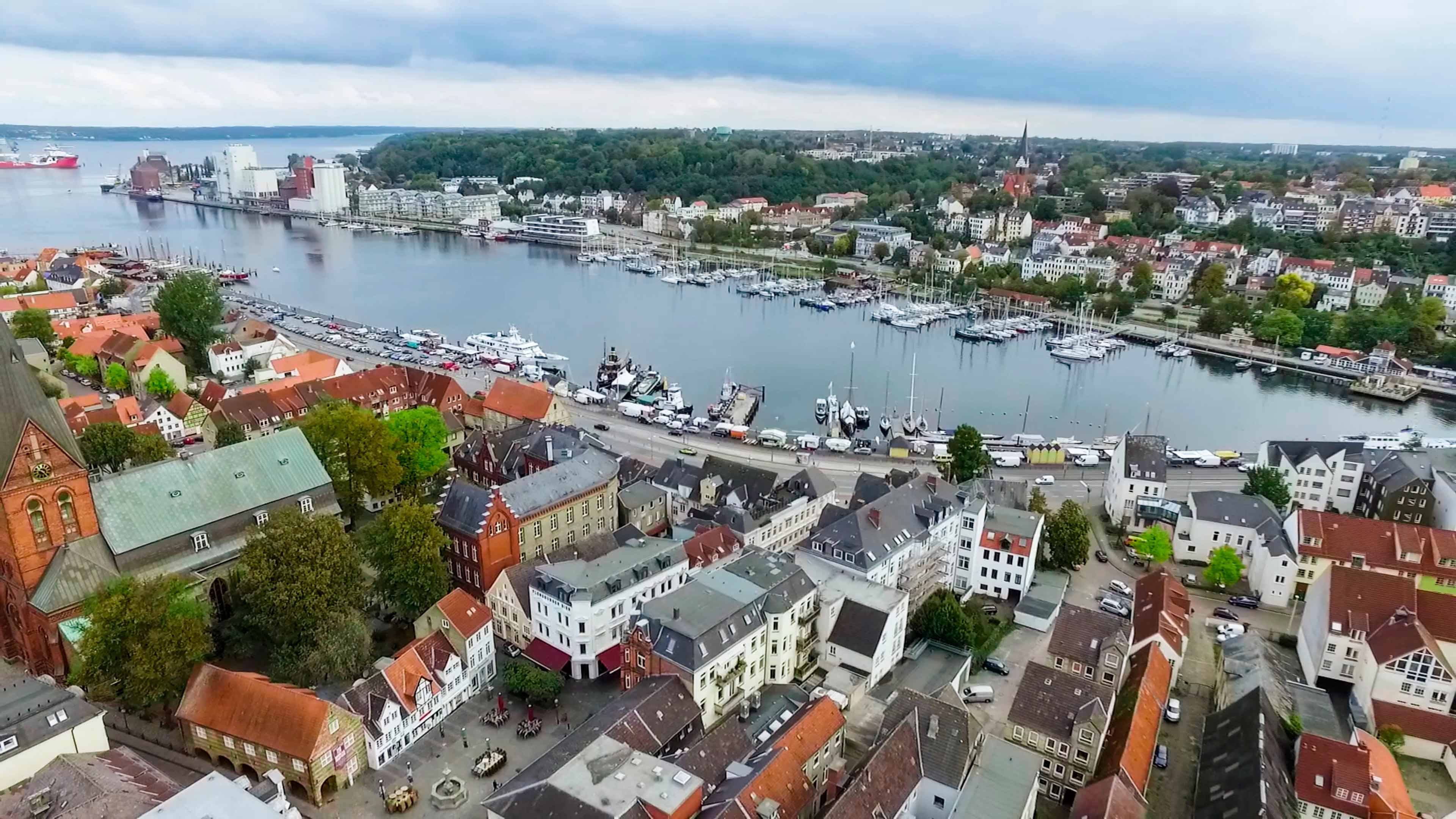 Luftbild vom Flensburger Hafen