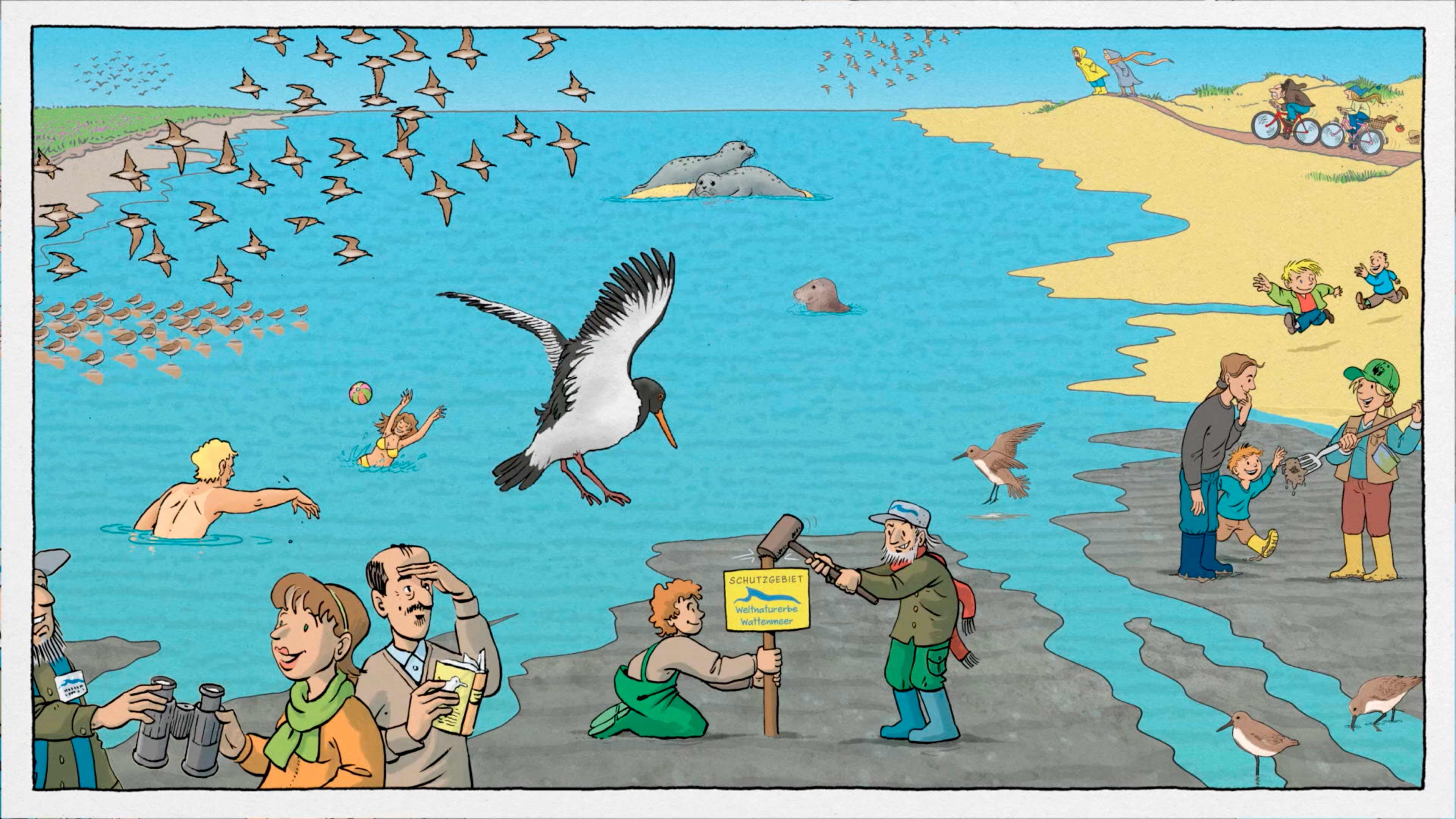 Comic Illustration vom WWF Wattenmeer